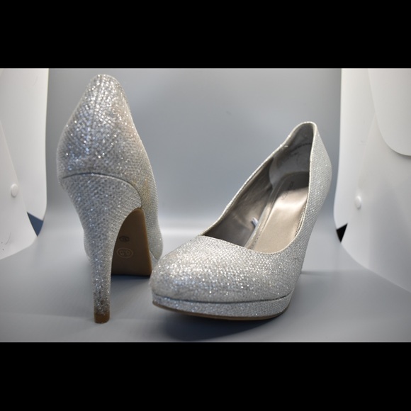 Silver sparkly 3inch heels - Picture 3 of 4